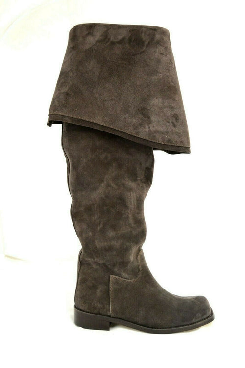 Stivali Jack Sparrow DMTNT in vera pelle scamosciata testa di moro per COSPLAY, ARTIGIANALI made in italy su misura